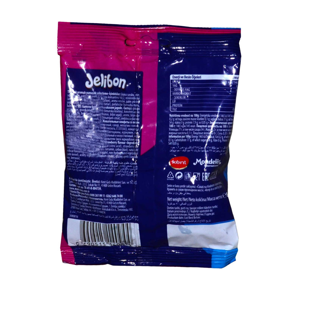 Kent Jelibon Yumuşak Şekerleme 80 gr Çilekli