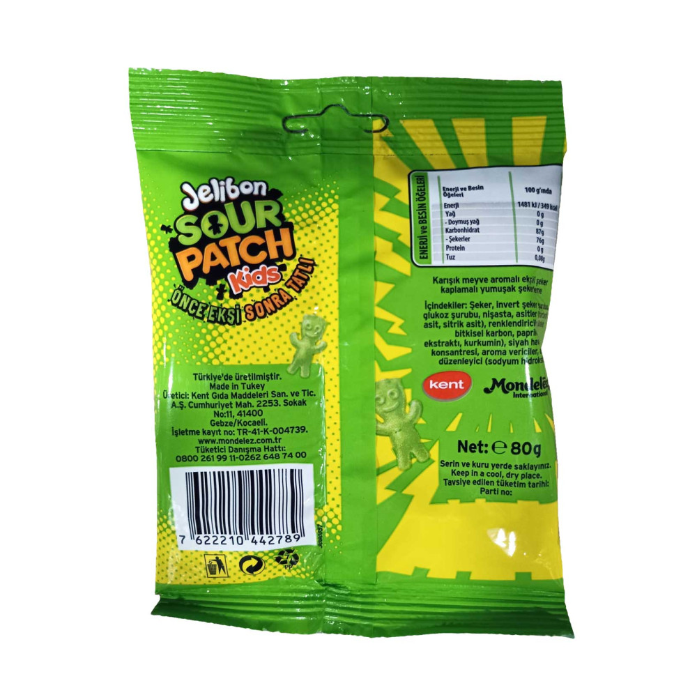 Kent Jelibon Yumuşak Şekerleme 80 gr Sour Patch Kids