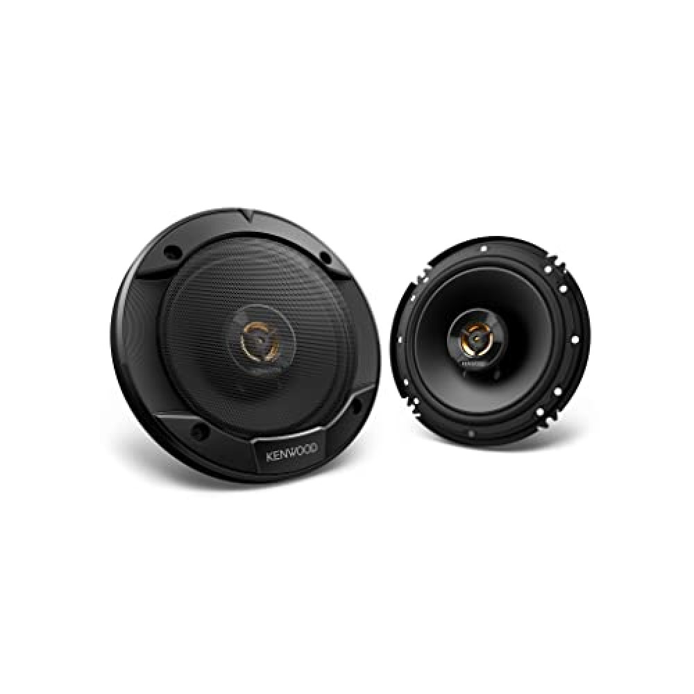 Kenwood KFC-1666R Road Series Car Speakers (Pair) - 6.5" 2-Way Car Coaxial Speakers, 300W, 4-Ohm Impedance, Cloth Woofer & Balanced Dome Tweeter, Heavy Duty Magnet Design