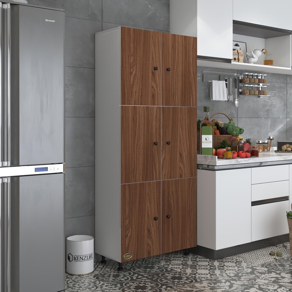 Kenz Life Kenzlife Mutfak Dolabı Tahiri Cvzbyz 188*80*37 Çok Amaçlı Dolap Arkalıklı - renk - Ceviz Diğer Fiyatı