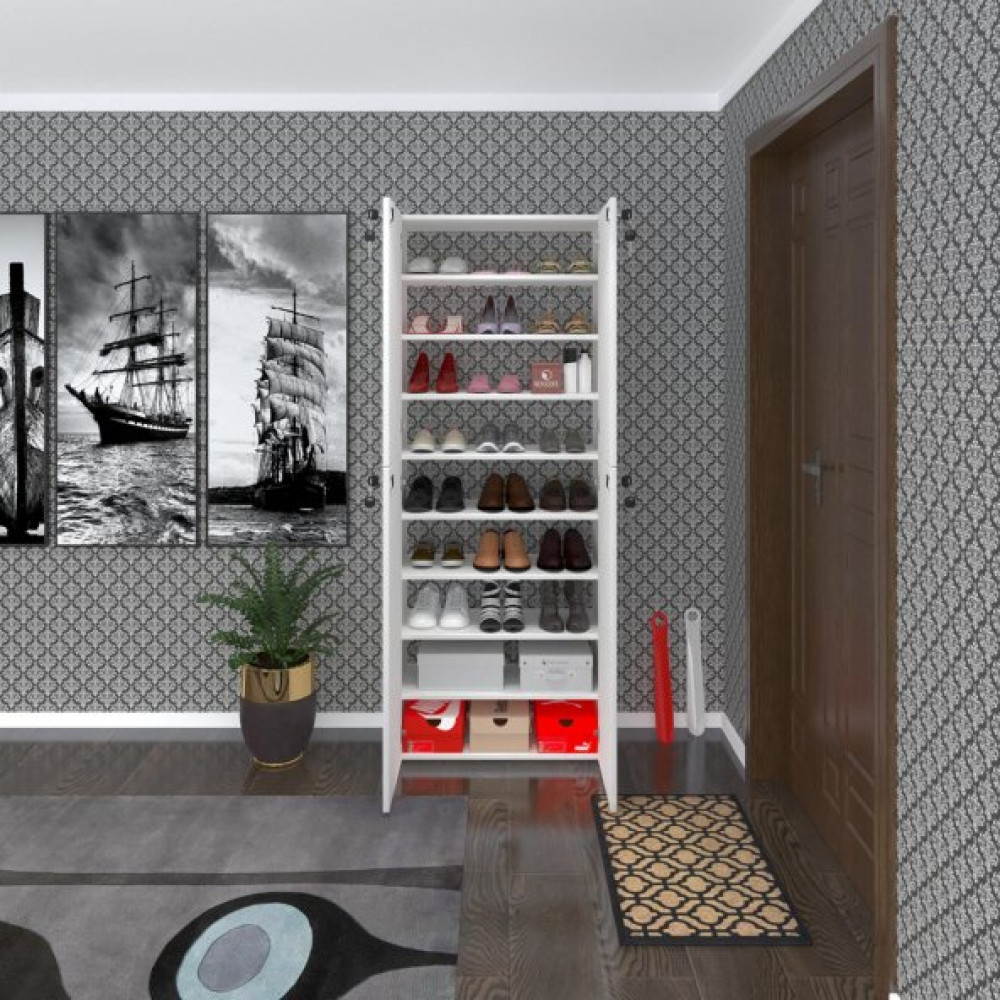 Kenzlife Ayakkabılık Ayakkabı Dolabı Kilitli Gutan Byz 180X70x32 Kapaklı Ofis Dolabı İki Bölme Ayakkabılık Fiyatı