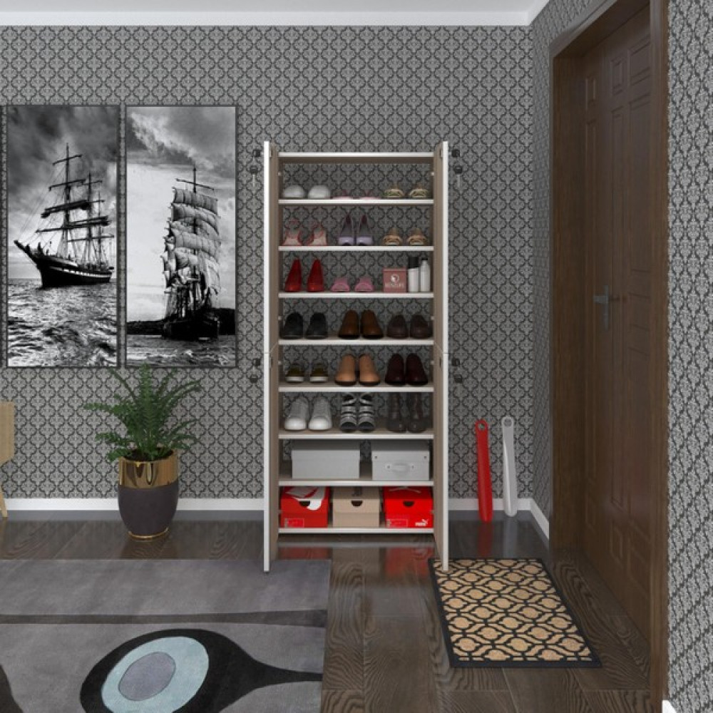 Kenzlife Ayakkabılık Ayakkabı Dolabı Kilitli Gutan Crd 160*70*32 Kapaklı Ofis Dolabı Iki Bölme - Cordoba Ayakkabılık Fiyatı