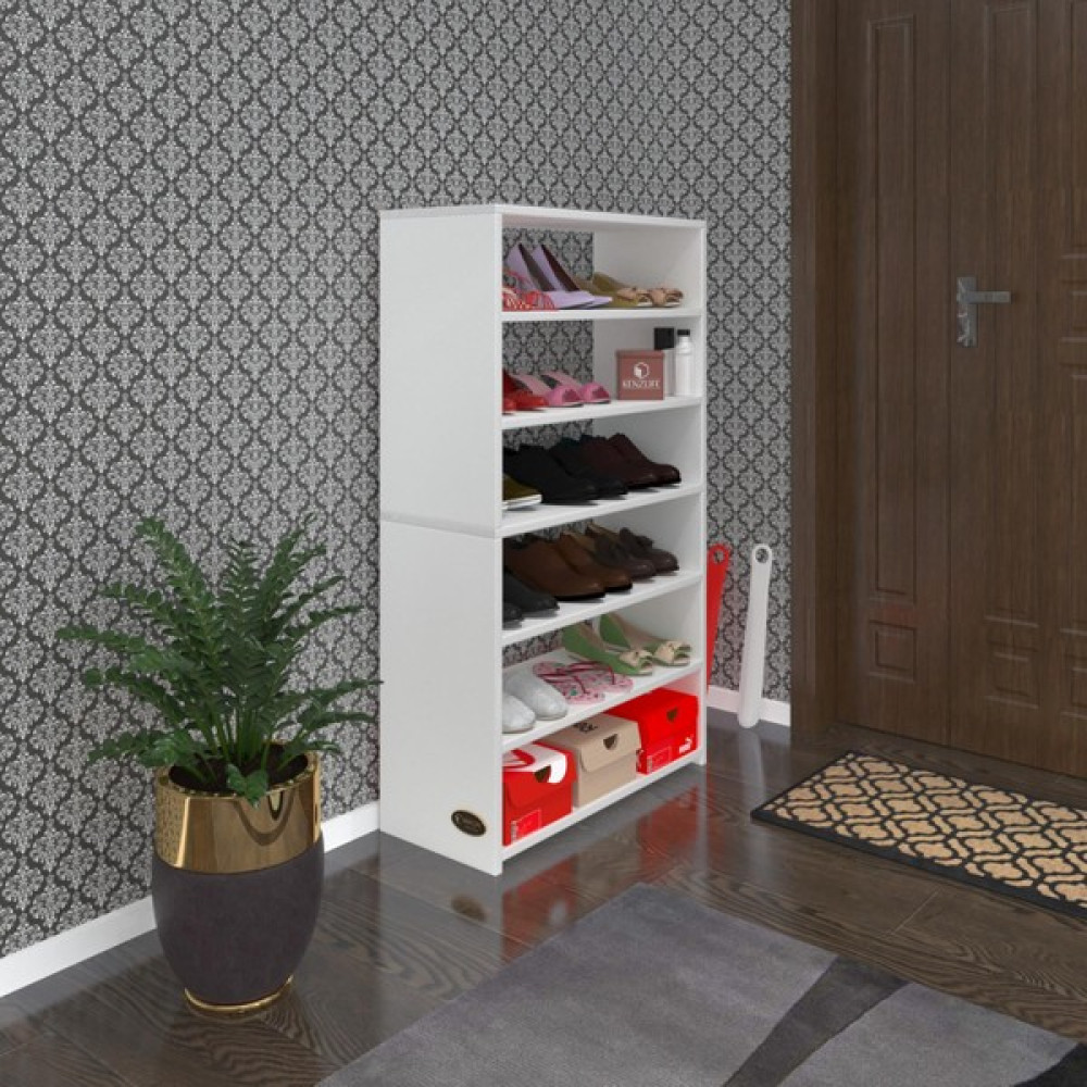 Kenzlife Ayakkabılık Goya Byz 120*70*30 Arkalıksız Ayakkabı Ofis Dolabı Iki Bölme - Beyaz Ayakkabılık Fiyatı