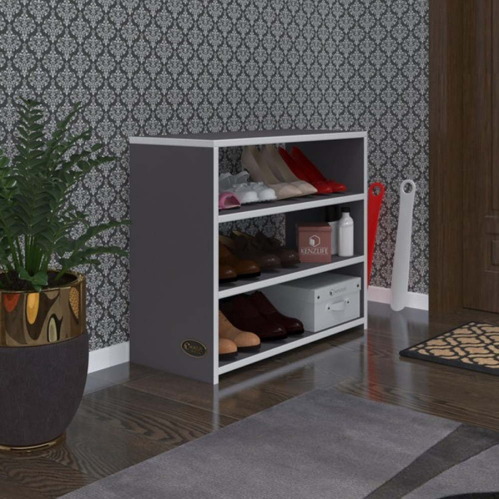 Kenzlife Ayakkabılık Goya Gri 060*70*30 Arkalıksız Ayakkabı Ofis Dolabı Ayakkabılık Fiyatı