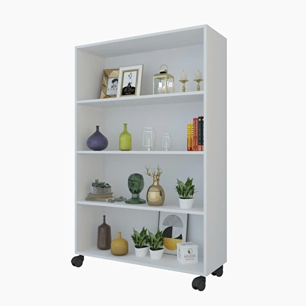 Kenzlife Beril 148x090x020 CM Beyaz Tekerlekli Çok Amaçlı Dolap Mutfak Dolabı / Mobilyası Fiyatı