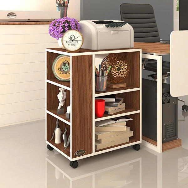 Kenzlife Berubetto106 106x90x60 CM Ceviz Tekerlekli Ofis Yazıcı Masası Bilgisayar Masası Fiyatı