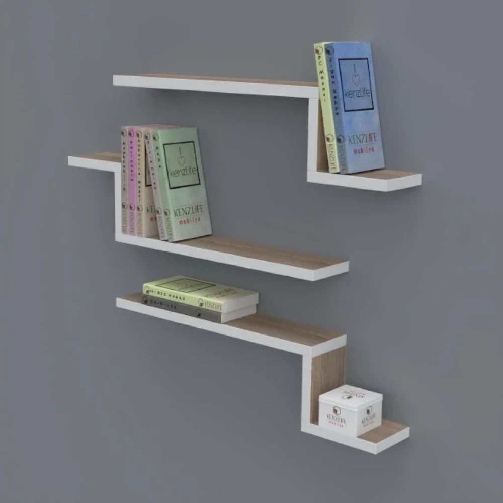 Kenzlife Kitaplik Mediha 015*060*20*3 Crd Duvar Rafi Kitaplık Fiyatı