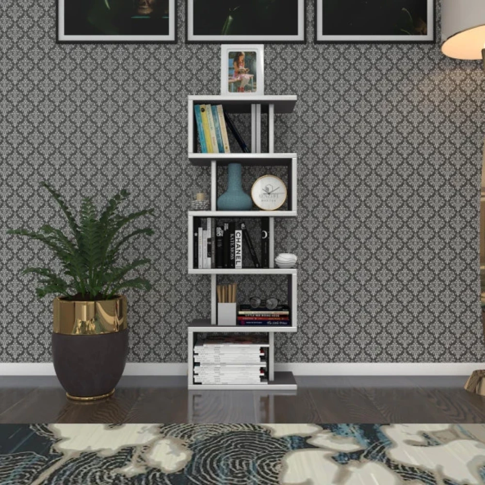 Kenzlife Kitaplik Raf Diba1 Gri 129X040x19 Banyo Kiler Ofis (M) Kitaplık Fiyatı