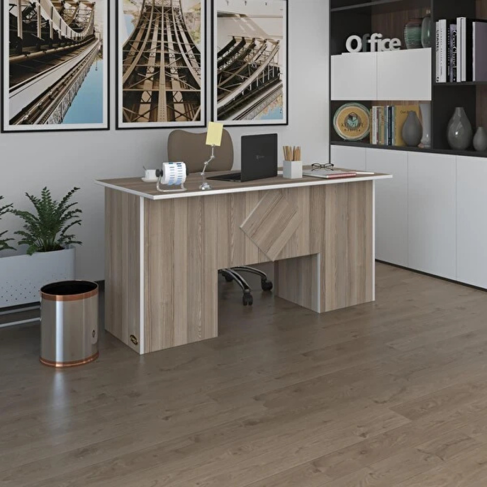Kenzlife Kuma Kengo 75x160x60 CM Raflı Dolap Çiftli Eşkenar Cordoba Ofis Masası Bilgisayar Masası Fiyatı