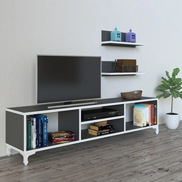 Kenzlife Monako150 Raflı Gri TV Ünitesi Tv Ünitesi / Sehpası Fiyatı
