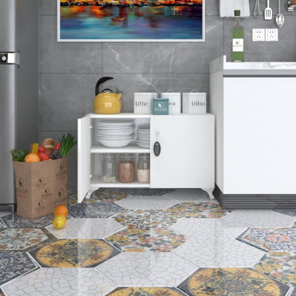 Kenzlife Mutfak Dolabı Çilem 048X070x032 Byz Kilitli Ayaklı Banyo Evrak Ofis Kitaplık Ayakkabılık Kiler Gardrop & Dolap Fiyatı