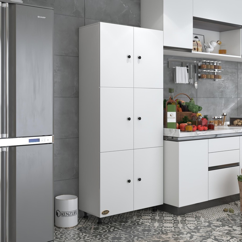 Kenzlife Mutfak Dolabı Tahiri Byz 188*80*37 Çok Amaçlı Dolap Arkalıklı - renk - Beyaz Diğer Fiyatı