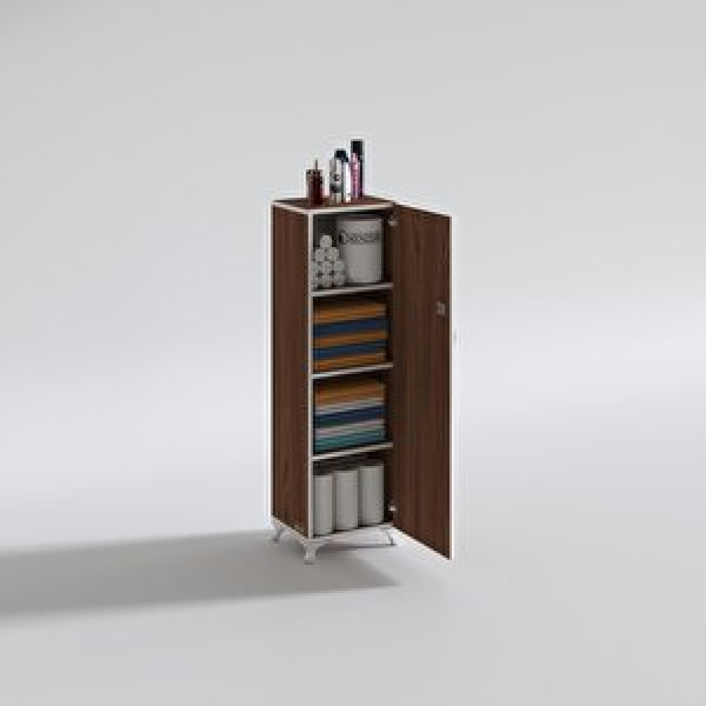 Kenzlife Mutfak Dolabı Zehra 128x030x032 Ceviz Kilitli Ayaklı Banyo Evrak Ofis Kitaplık Ayakkabılık Kiler Mutfak Dolabı / Mobilyası Fiyatı