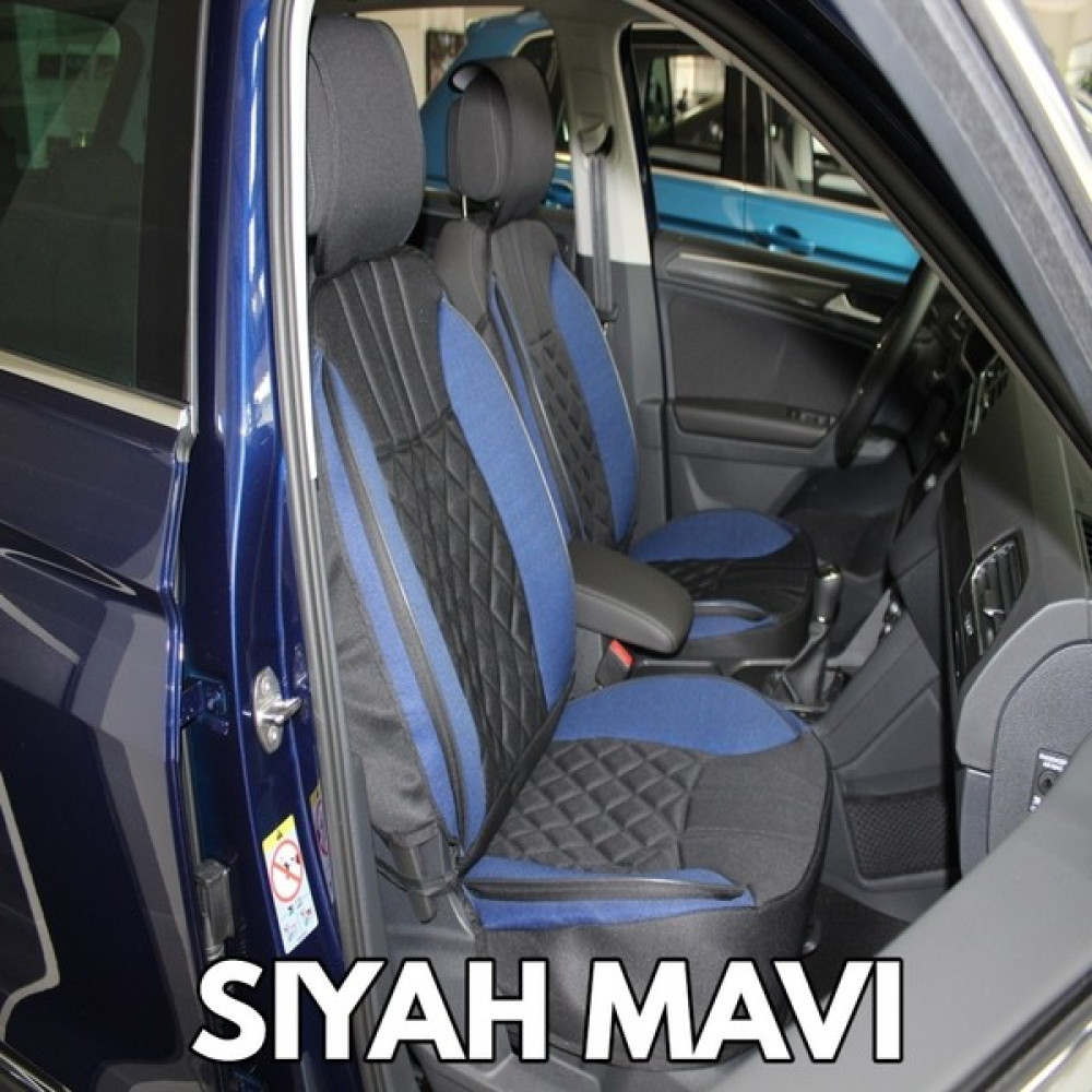 Kepmorpho peugeot 206 Lüx Oto Koltuk Minderi Ön Arka 5'li Set Elegance Serisi Siyah Mavi - Siyah - Mavi Oto Koltuk Minderi Fiyatı
