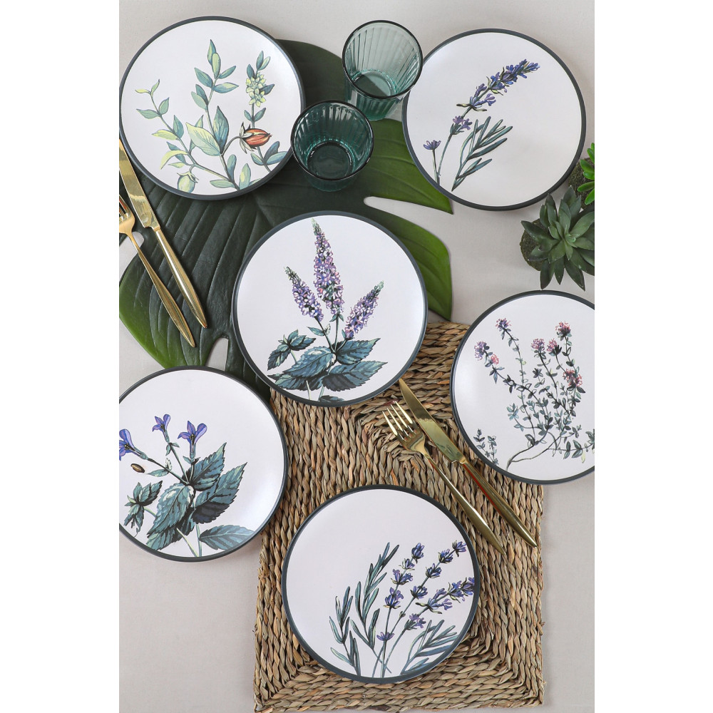 Keramika Çiçek Bahçesi Pasta Tabağı 20 Cm 6 Adet - 18938-39-40-41-42-43 Mutfak Gereçleri Fiyatı