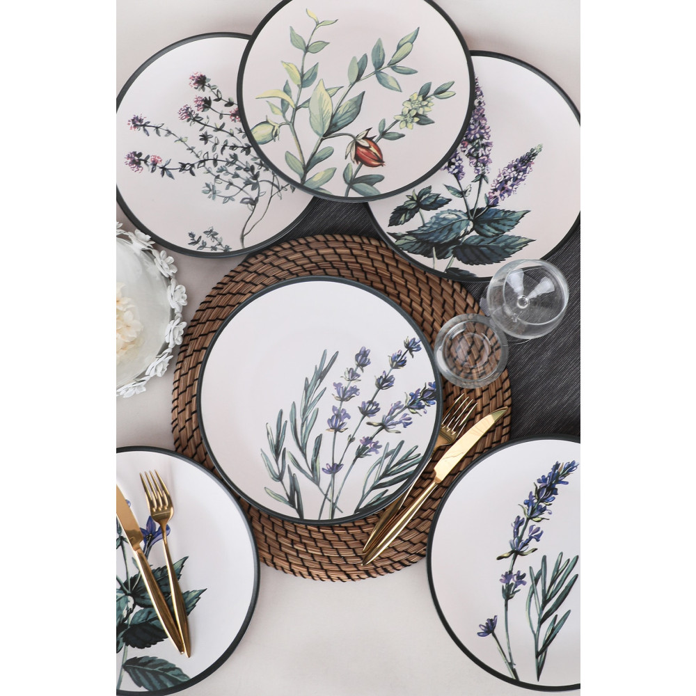 Keramika Çiçek Bahçesi Servis Tabağı 25 Cm 6 Adet - 18938-39-40-41-42-43 Mutfak Gereçleri Fiyatı