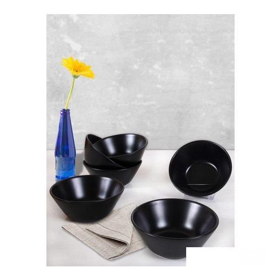 Keramika Hitit 6'lı 14 cm Mat Siyah Kase