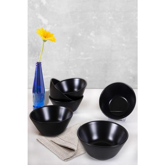 Keramika Hitit 6'lı 14 cm Mat Siyah Kase