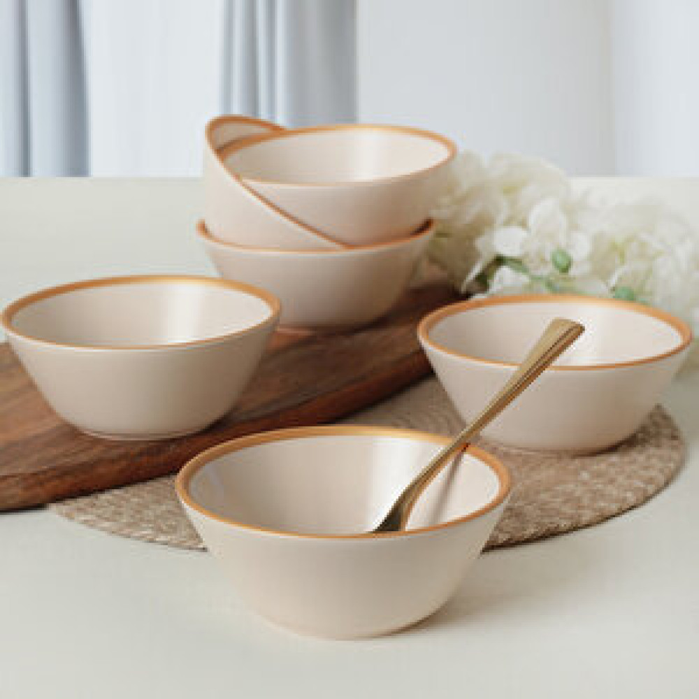 Keramika Mat Krem Gold File Hitit Çorba Kasesi 14 Cm 6 Adet 950 Kase Fiyatı