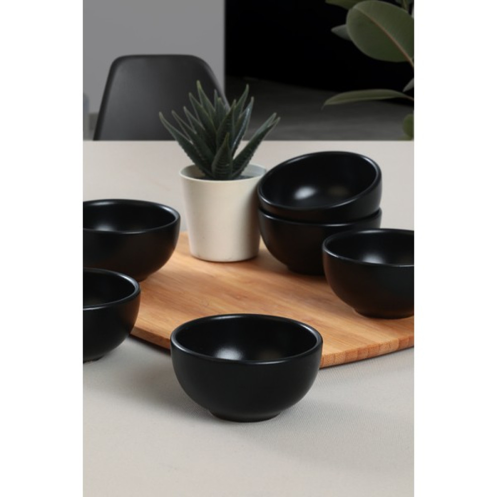 Keramika Mat Siyah Bulut Mini Çerezlik / Sosluk 8 Cm 6 Adet Kase Fiyatı