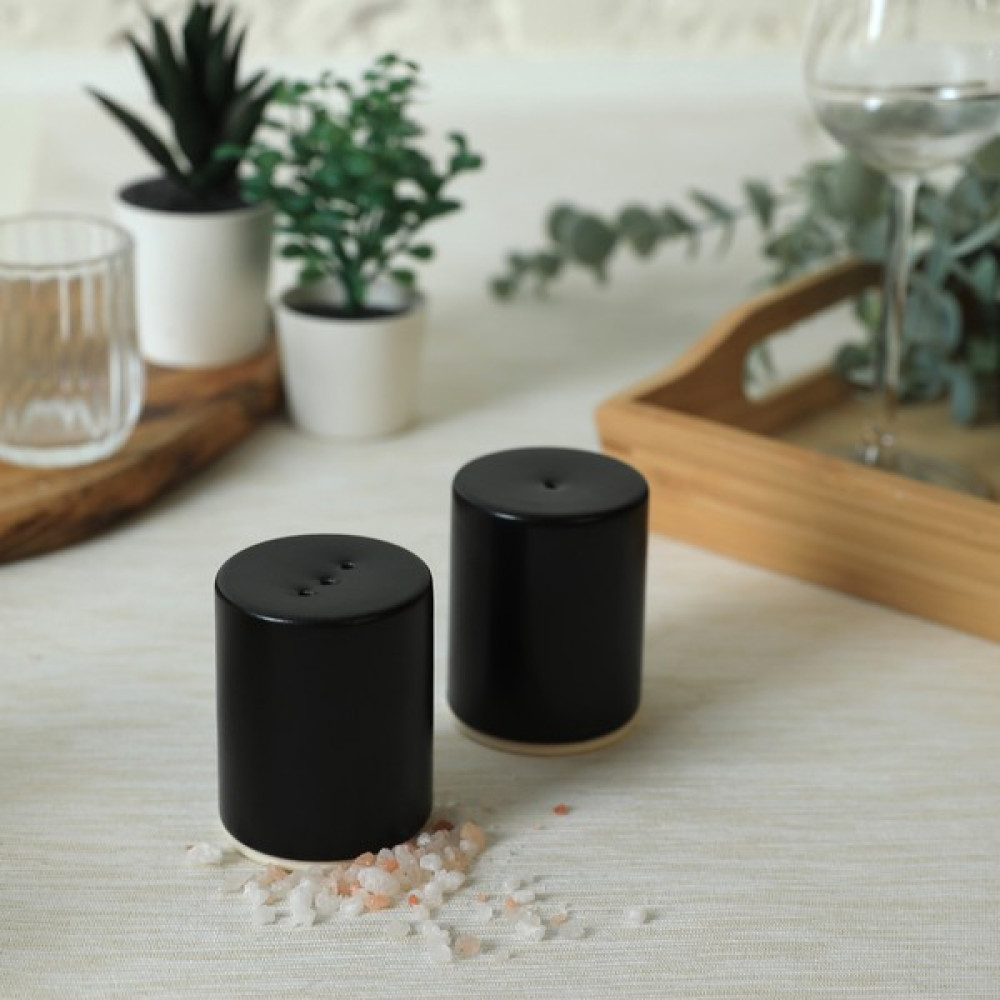 Keramika Mat Siyah Stackable Tuzluk / Biberlik 6 cm Mutfak Gereçleri Fiyatı