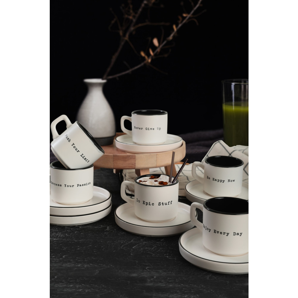 Keramika Motto Stackable Çay Takımı 12 Parça 6 Kişilik Fincan / Bardak / Kahve Takımı Fiyatı