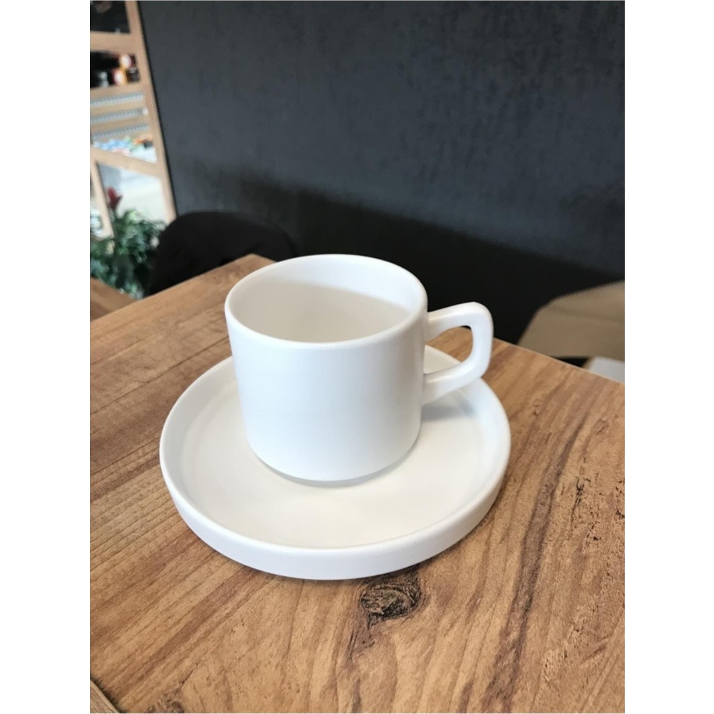 Keramika Stackable Çay/Nescafe Fincanı Tabaklı Beyaz Fincan / Bardak / Kahve Takımı Fiyatı