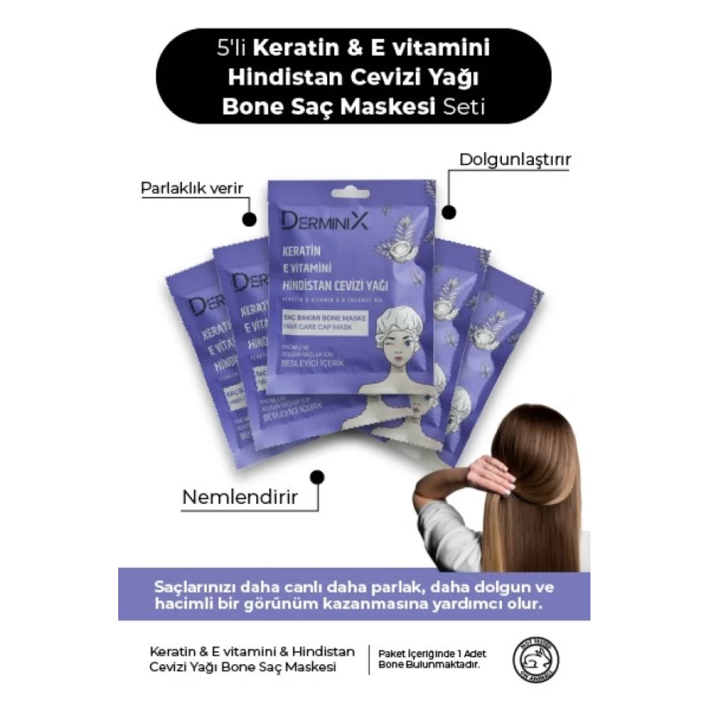 Keratin Ve E Vitamini Hindistan Cevizi Yagi Bone Sac Maskesi Seti 5Li Set Saç Şekillendirici Sprey Fiyatı