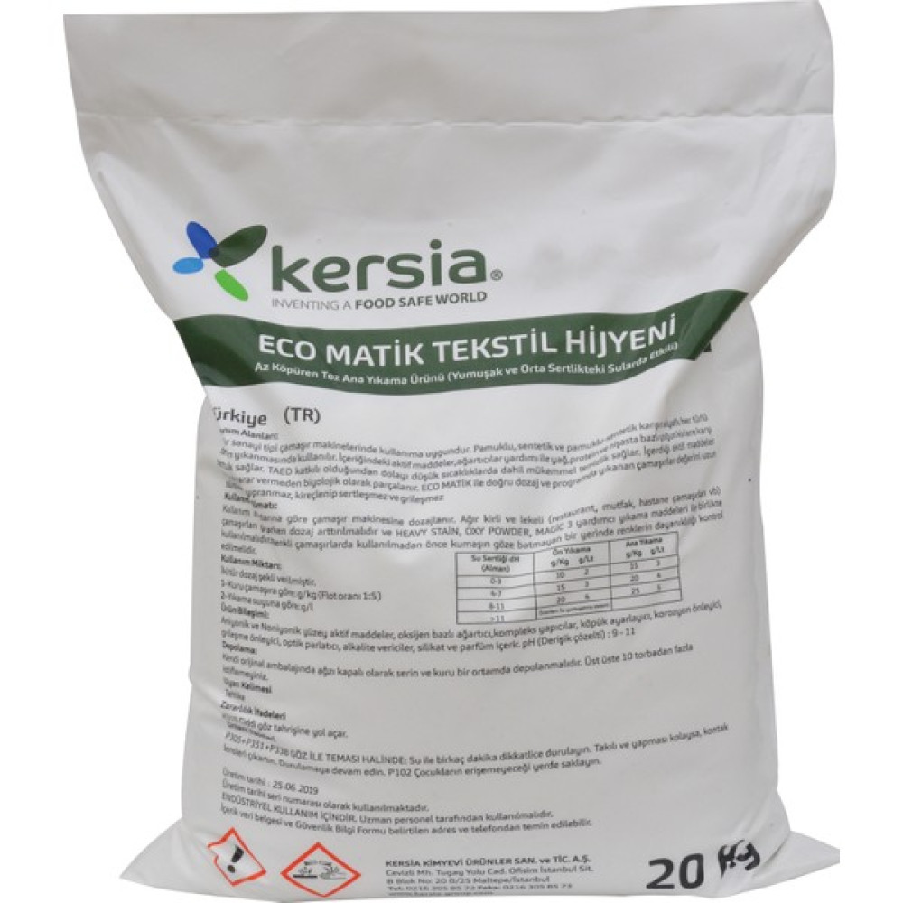 Kersia Eco Matik 20 kg (Ağartıcılı Komple Yıkama Deterjanı) Çamaşır Deterjanı Fiyatı