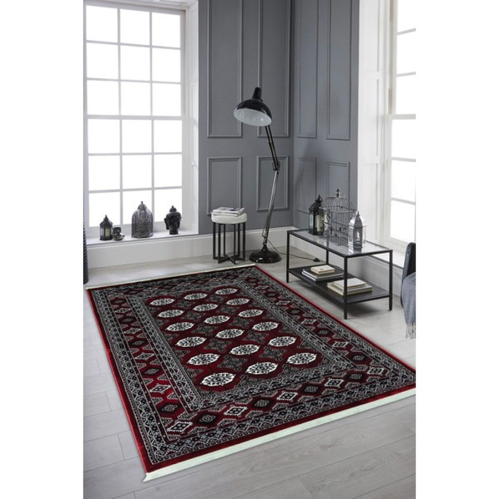 Kervansaray 4999 Afgan Türkmen Otantik Desenli Dokuma Salon ve Oturma Odası Halısı - 200 x 290 cm - Bordo Salon Halısı Fiyatı