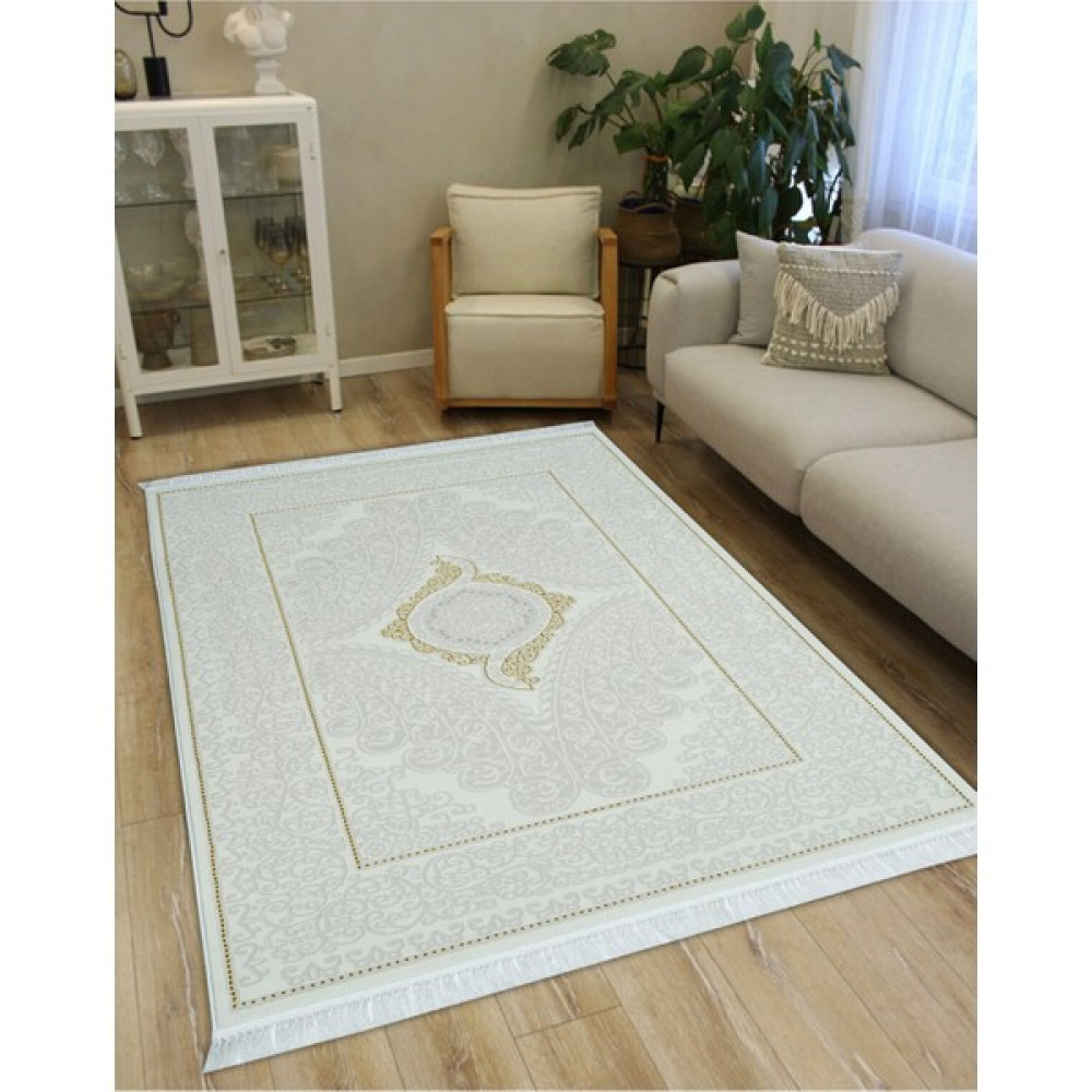 Kervansaray Home Vintage Krem Gold Oturma Odası ve Salon Halısı 4872 - 200 x 290 cm - Krem Rengi Salon Halısı Fiyatı