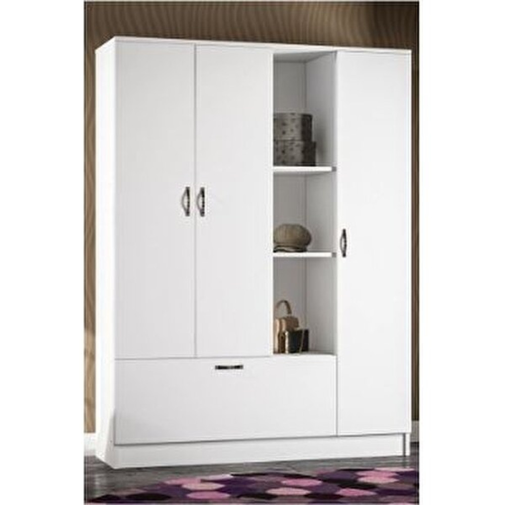 Keserler 4 Kapılı Gardırop Giysi Dolabı Çok Amaçlı Dolap -Mdf- Kaliteli Dolap Dayanıklı Dolap - Beyaz Gardrop & Dolap Fiyatı