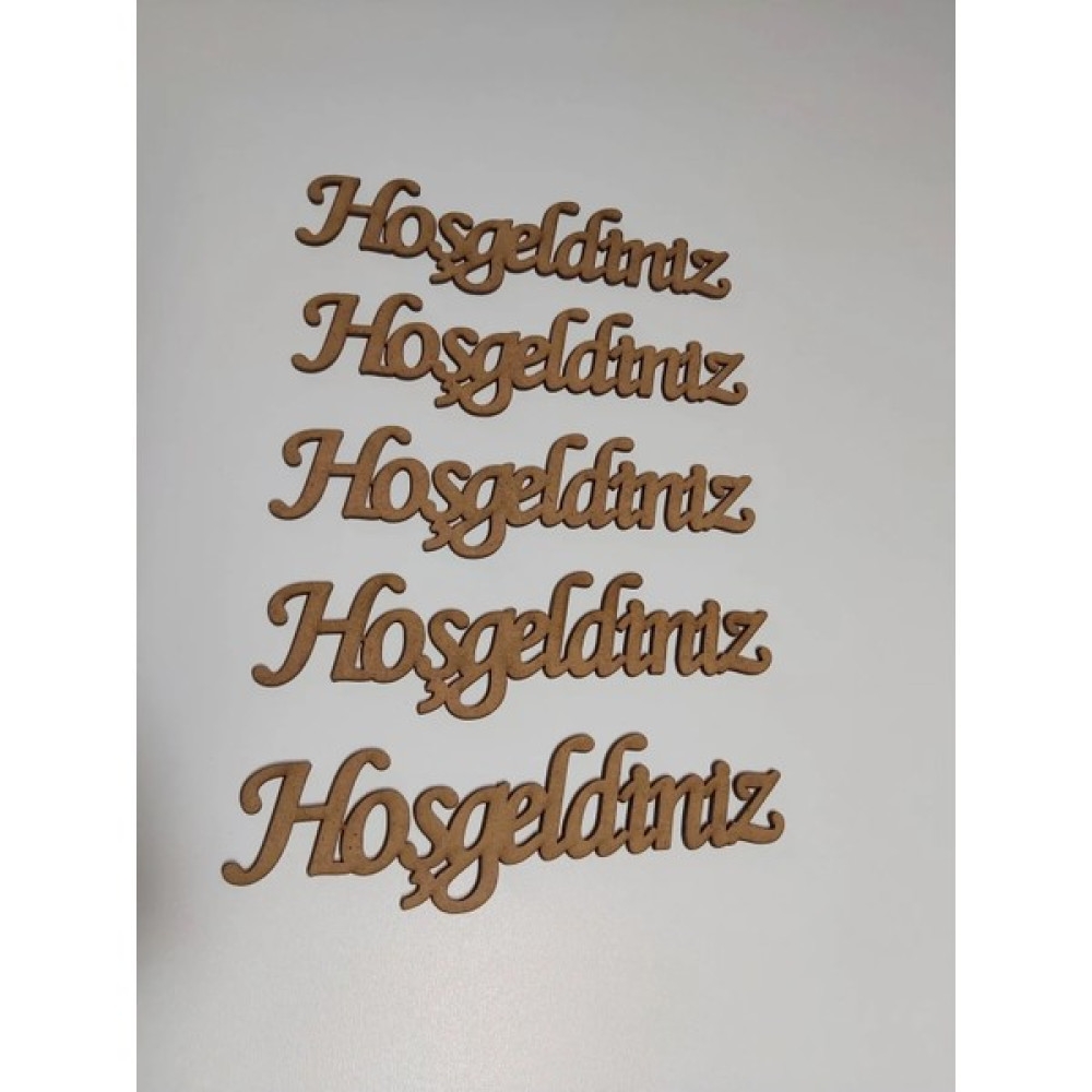 Keserler 5 Adet Hoşgeldiniz Ahşap Yazı 3 mm Ham Mdf 20 x 4 cm - 20x4 Yer / Yüzey Kaplamaları Fiyatı