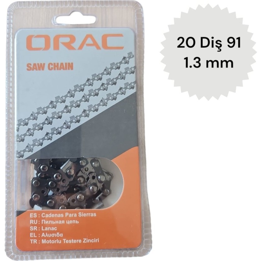 Kesik Zincir Orac 91 – 1.3 Mm, 20 Diş, Yuvarlak Ağız | Dayanıklı ve Pürüzsüz Kesim Performansı SSD / Solid State Drive Fiyatı