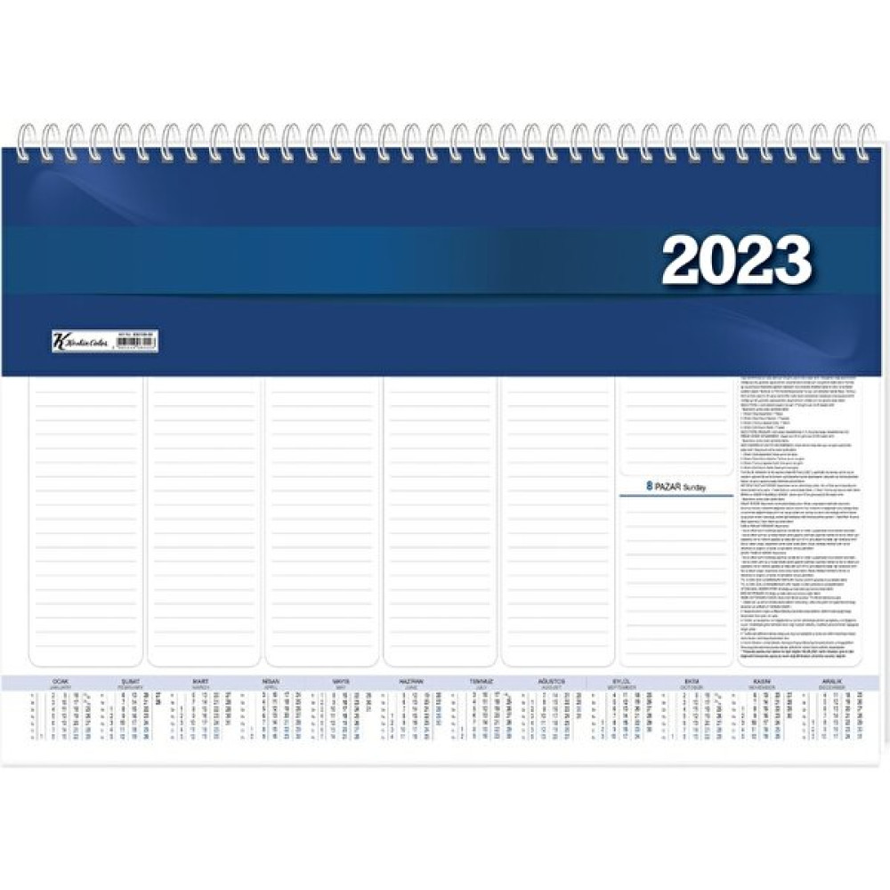 Keskin Color 2023 Spiralli Haftalık Masa Sümeni Takvimi 28 x 40 cm Aj-70 Takvim Fiyatı