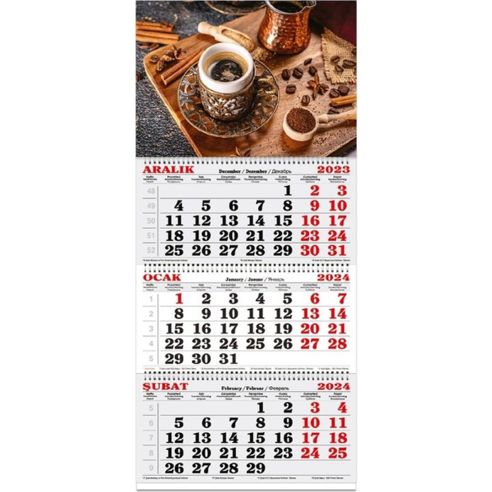 Keskin Color 2024 3 Aylık Spiralli Jumbo Denizci Takvim Kahve Takvim Fiyatı