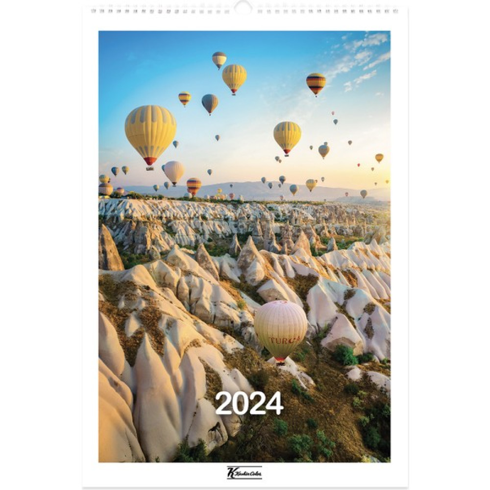Keskin Color 2024 31*43 12 Yaprak Spiralli Duvar Takvimi Manzaralar Takvim Fiyatı