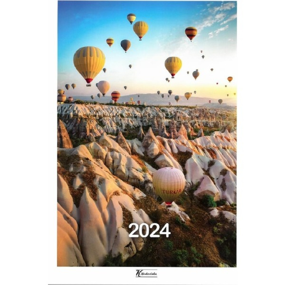 Keskin Color 2024 Duvar Takvimi Spiralli 12 Yaprak 31 x 43 cm - Manzaralar Takvim Fiyatı
