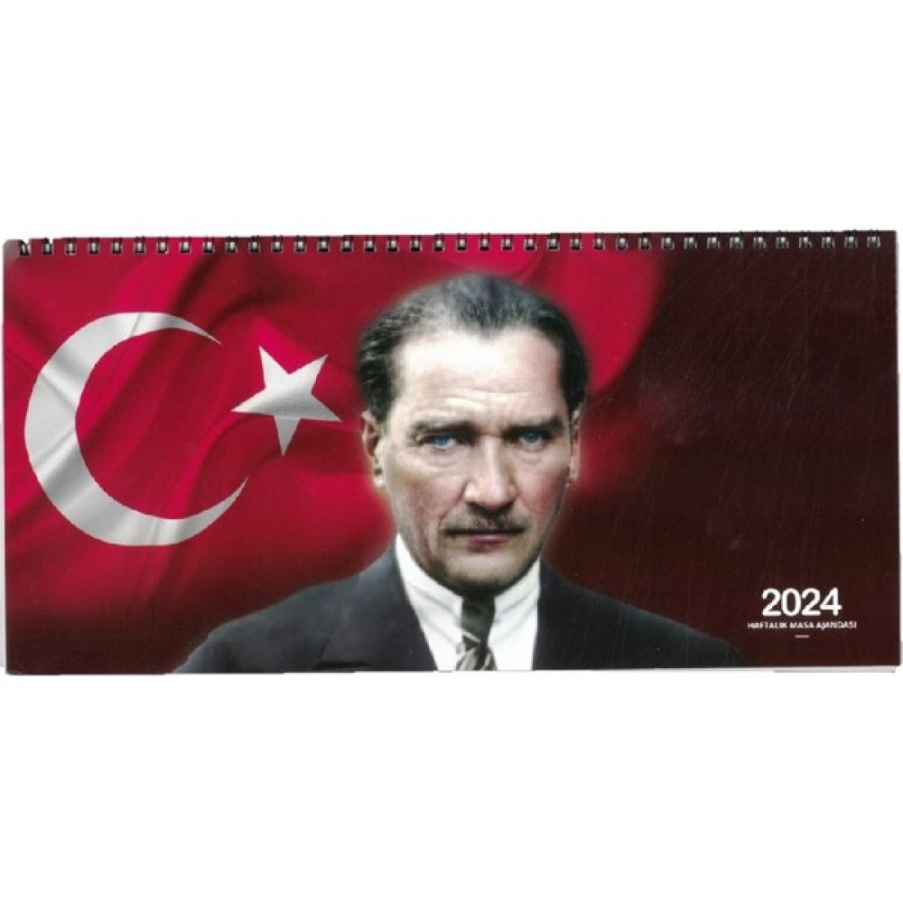 Keskin Color 2024 Haftalık Spiralli Masa Ajandası Aj 66 16 x 33 5 cm - ATATÜRK Takvim Fiyatı