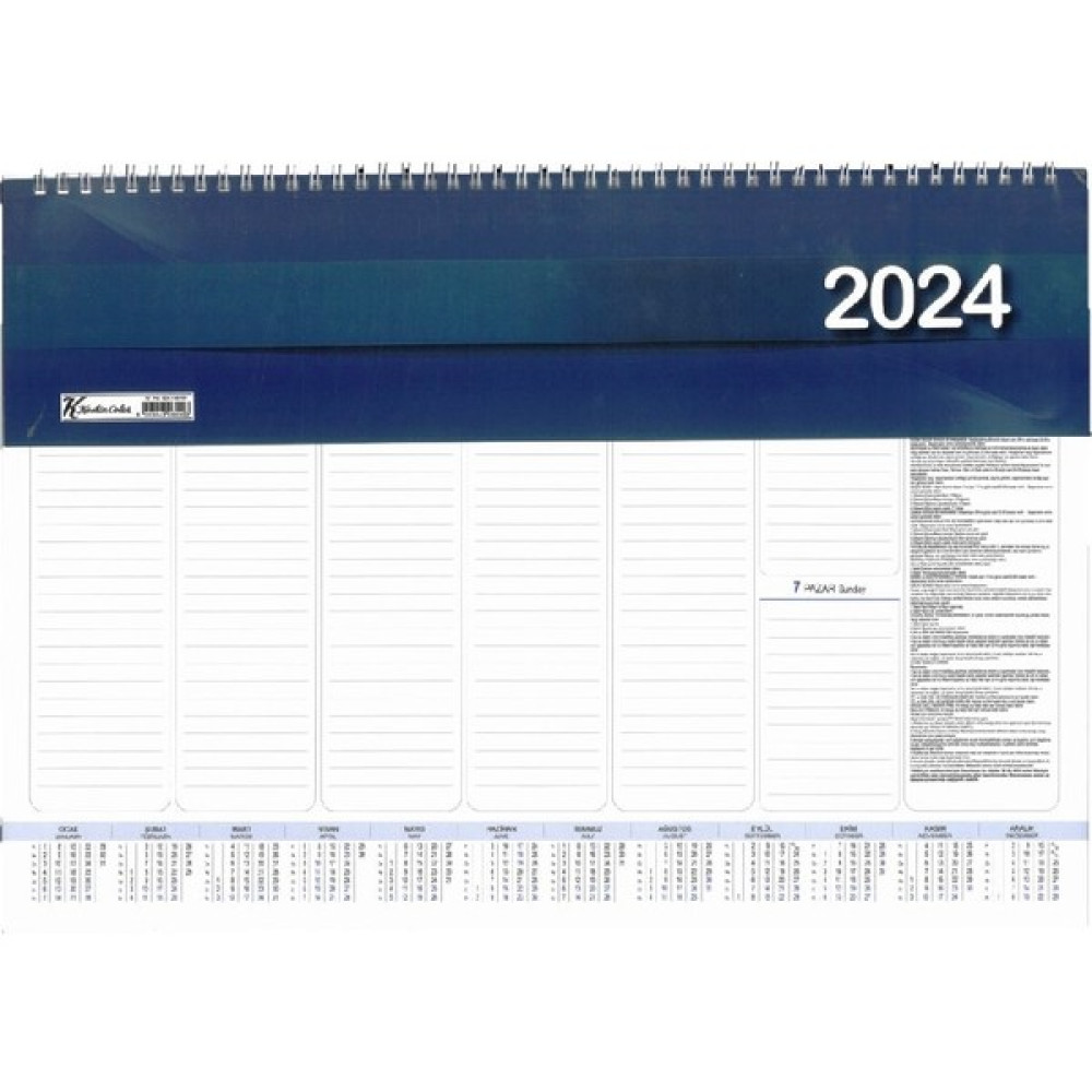 Keskin Color 2024 Spiralli Haftalık Masa Sümeni Takvimi 28 x 40 cm Aj-70 Takvim Fiyatı