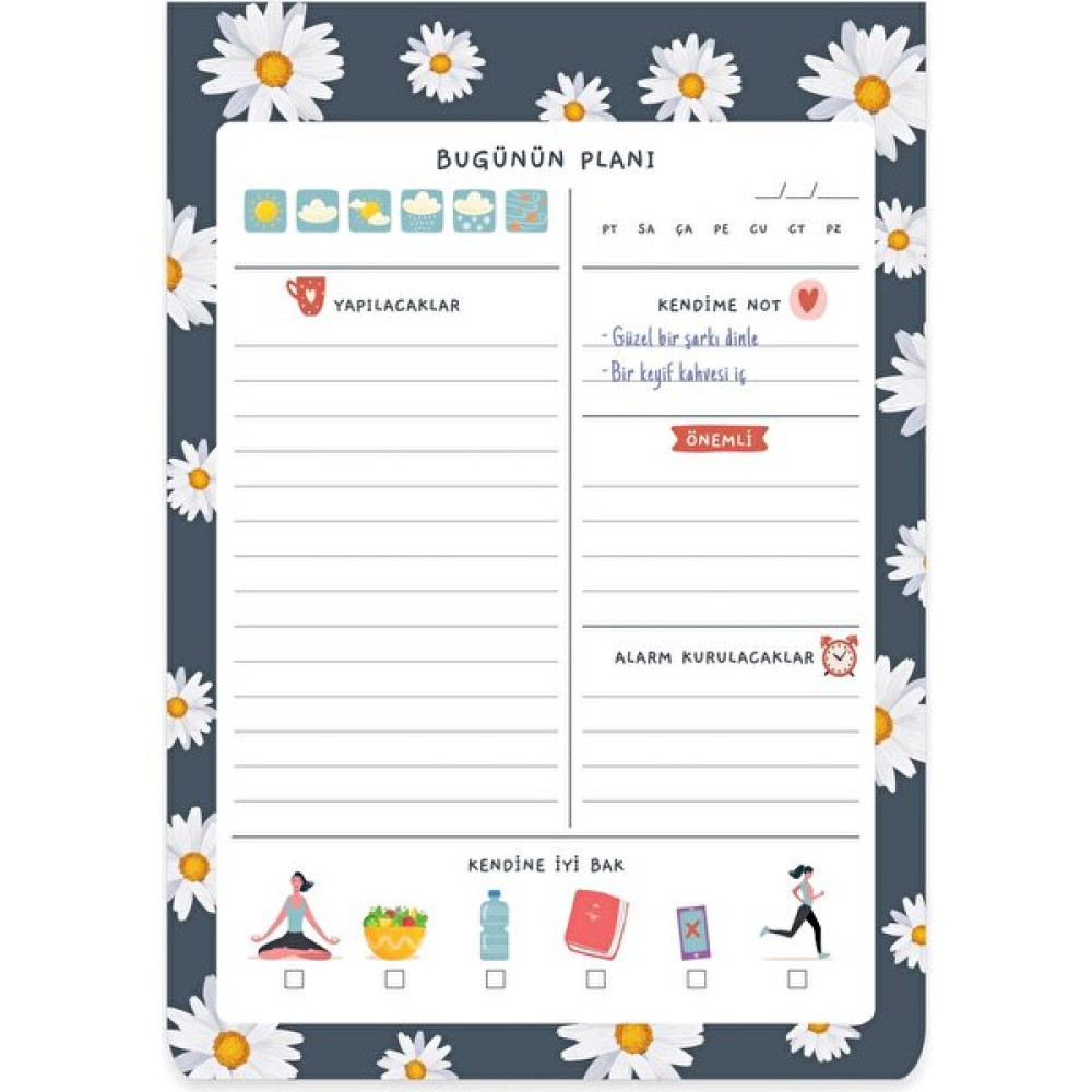 Keskin Color A5 Günlük Planner Blok - Çiçek Not Defteri & Bloknot Fiyatı