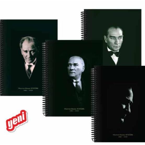 Keskin Color Atatürk 20x28 cm 100 Yaprak Çizgili Sert Kapak Spiralli Defter