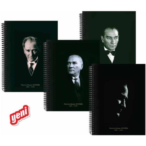 Keskin Color Atatürk 20x28 cm 100 Yaprak Çizgili Sert Kapak Spiralli Defter