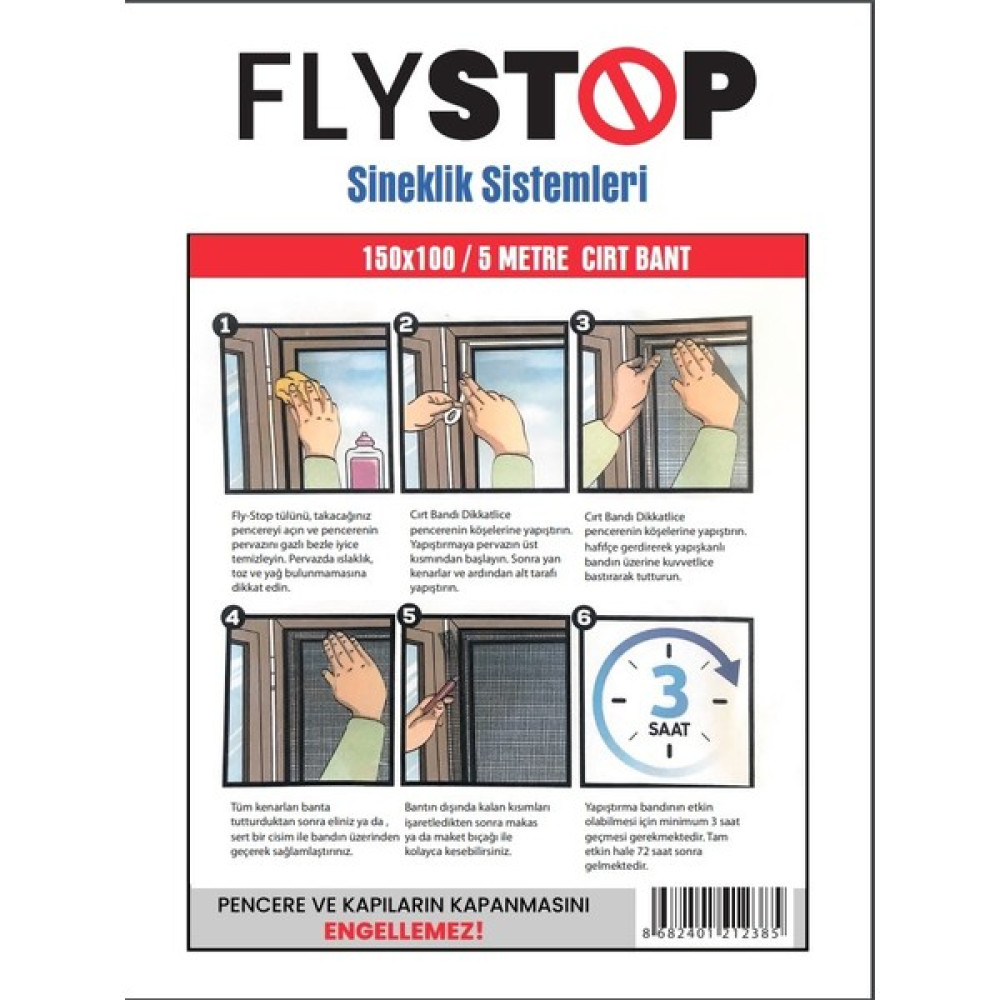 Keskin Pazarlama Flystop Pencere Sinekliği 150X100 cm 5 Metre Çift Taraflı Bant Bahçe Dekorasyon & Düzenleme Fiyatı