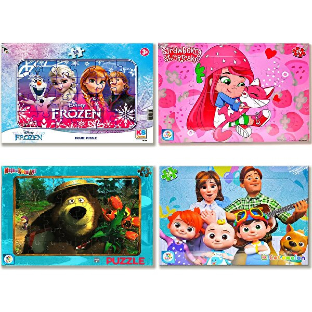 Kesman Kitap Frozen Elsa, Maşa Ile Koca Ayı, Çilek Kız, Cocomelon Puzzle/yapboz Set Eğitici Oyuncak Fiyatı