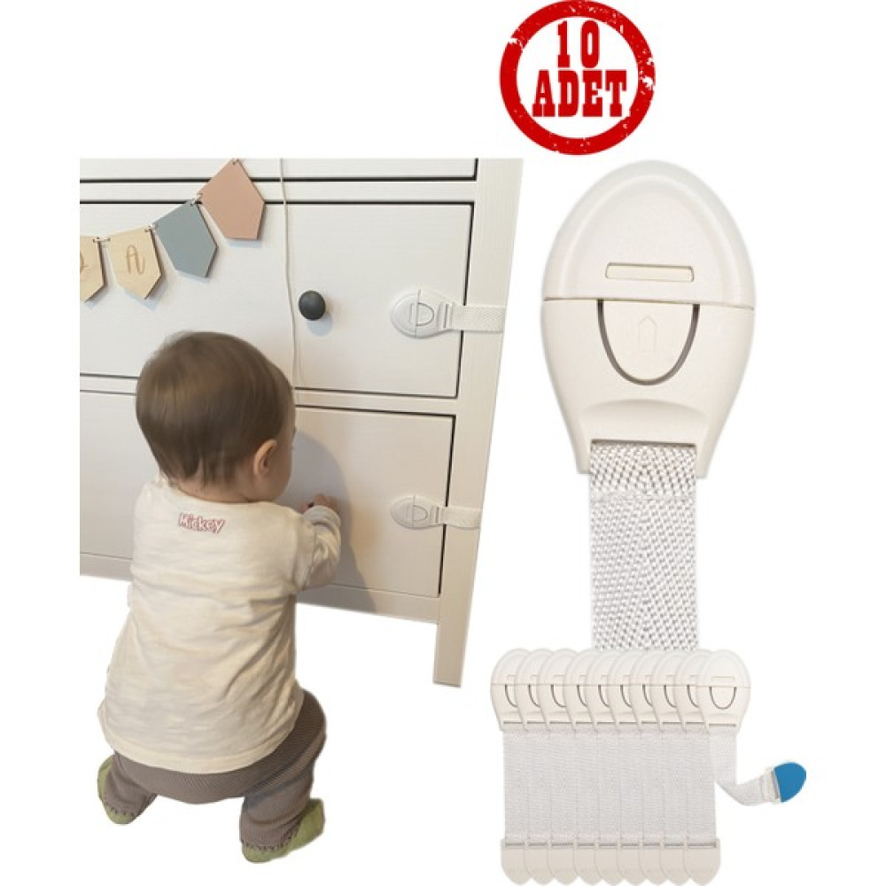 Ketbox Çocuk Bebek Çekmece Dolap Beyaz Eşya Güvenlik Emniyet Kilidi - Çok Amaçlı Kilit 10 Adet Bebek Güvenlik Fiyatı