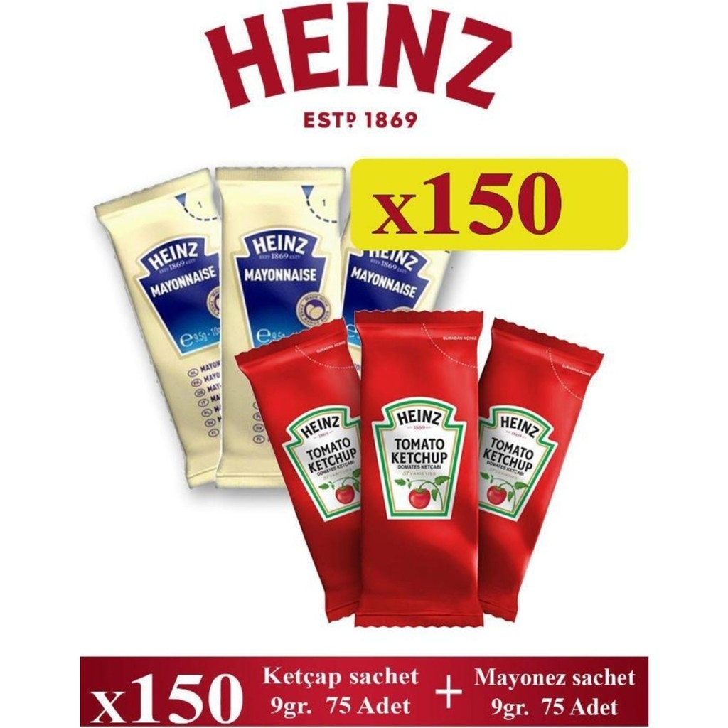 Ketçap Sachet 9 gr x 75 Ad + Mayonez Sachet 9 gr x 75 Ad - Heinz Diğer Fiyatı
