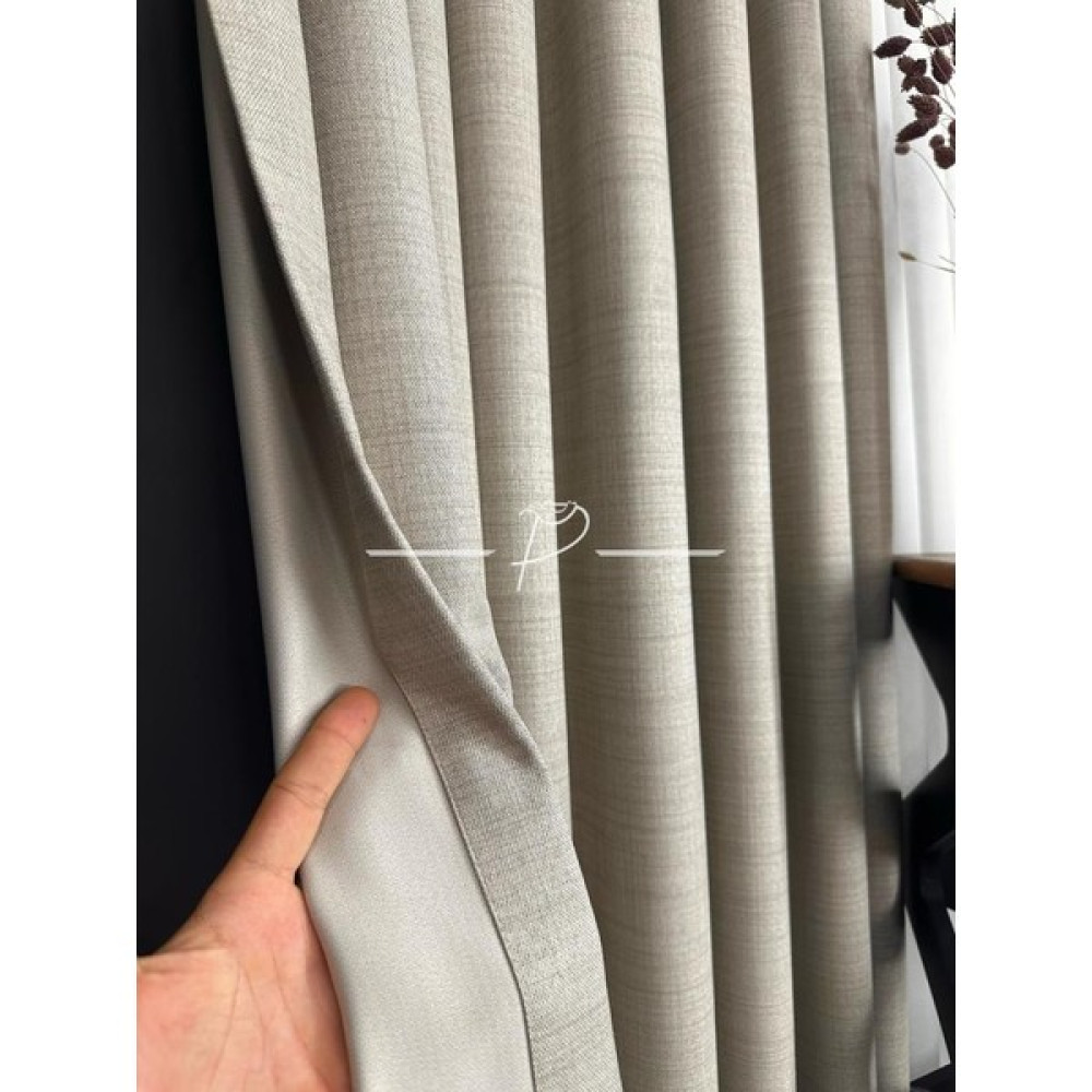 Keten Blackout Pileli 1. Kalite Ultra Gramaj - 60 x 270 cm - Bej Fon Perde Fiyatı