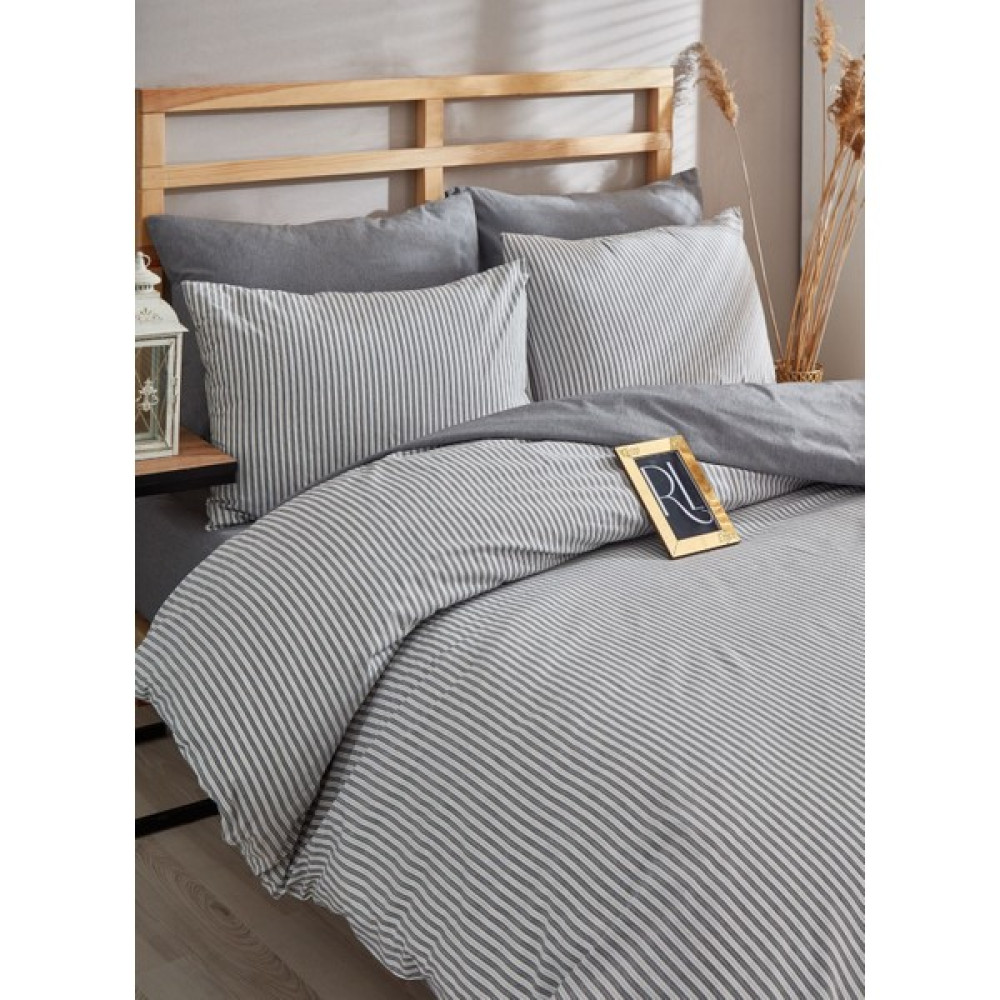 Ketra Home Çift Kişilik Nevresim Seti +2 Yastık Kılıfı Zebra Çizgili - Lacivert - Krem - 200 x 220 cm Nevresim Takımı Fiyatı