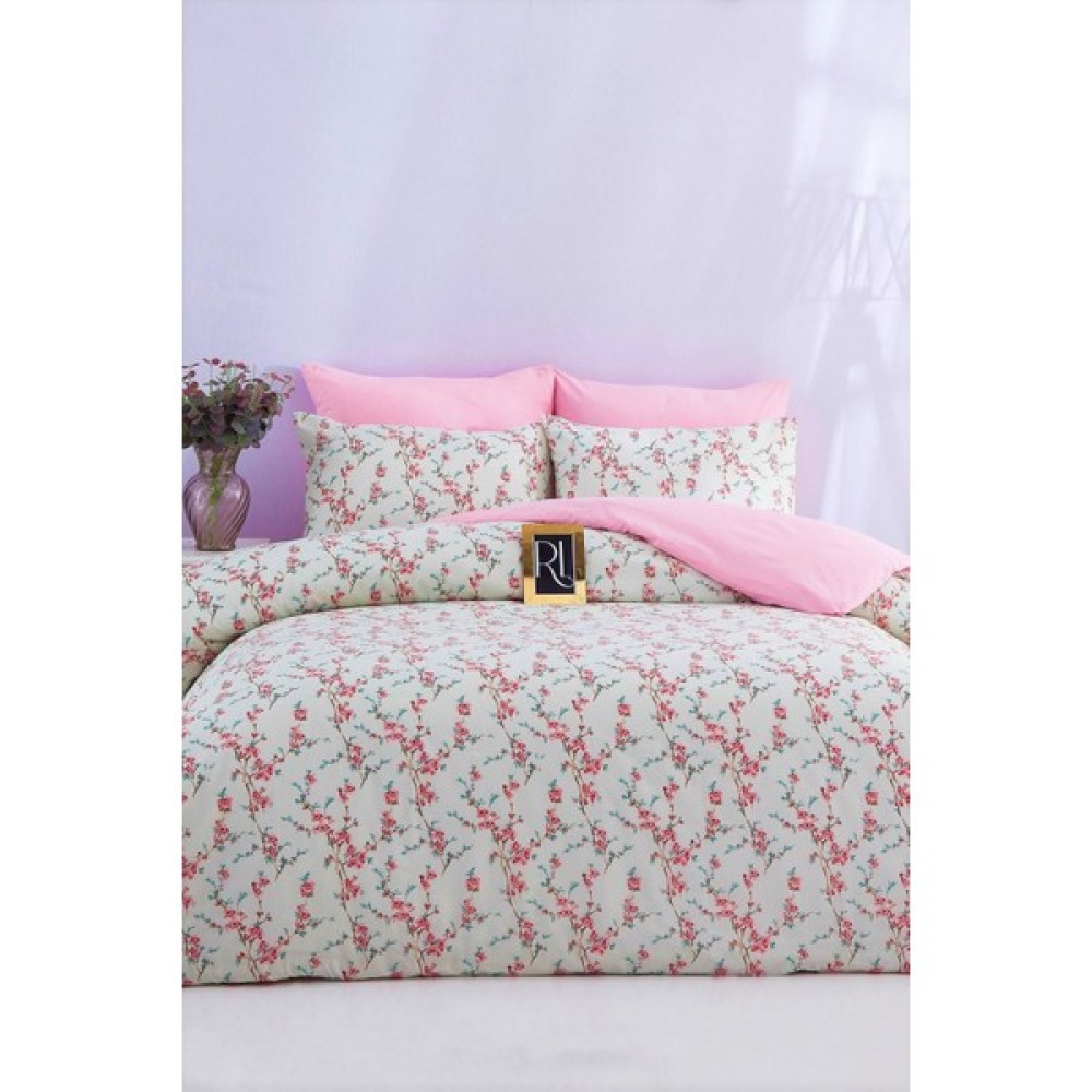 Ketra Home Tek Kişilik Nevresim Seti +1 Yastık Kılıfı Bodrum Çiçeği - Kırmızı - Gri - 160 x 220 cm Nevresim Takımı Fiyatı